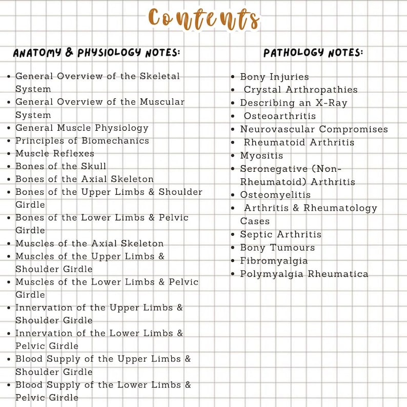 Musculoskeletal System Nursing Notes | Anatomy, Physiology and Pathology Study Guide | Bone & Joint Review | NCLEX PDF - Image 5