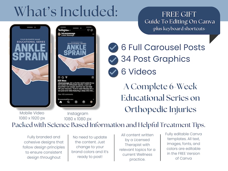 Orthopedic Injuries Instagram Video Templates for Therapists (Canva) - Image 4