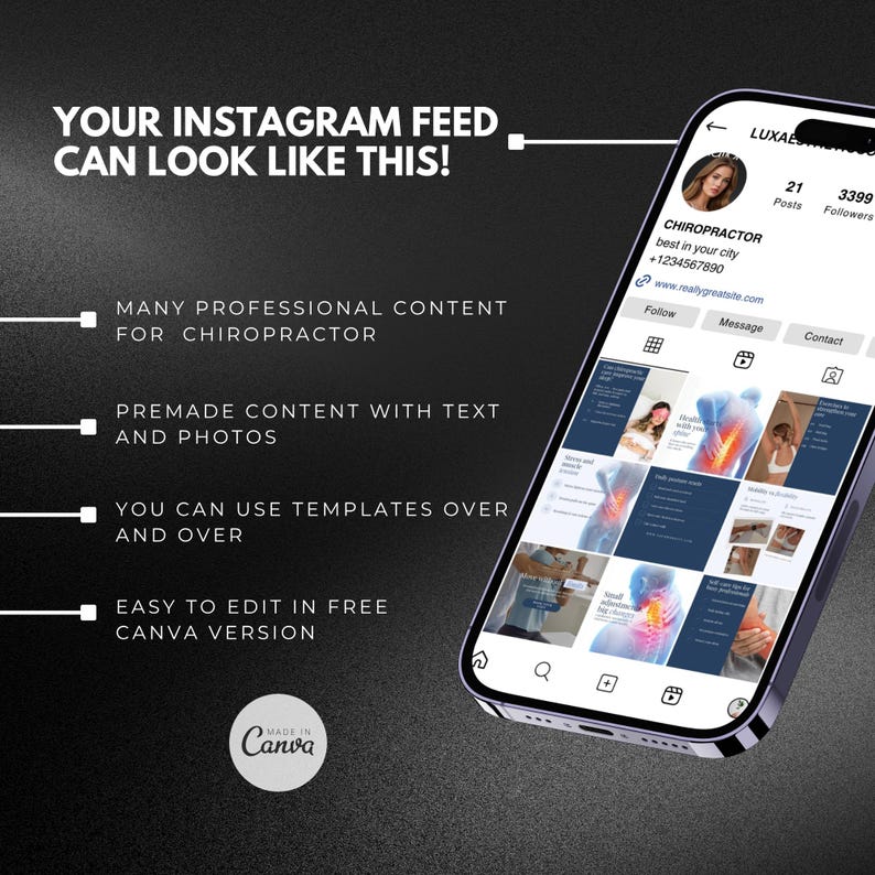 Chiropractor Instagram Templates | Chiropractic Clinic Templates | physical therapy posts | wellness | - Image 12