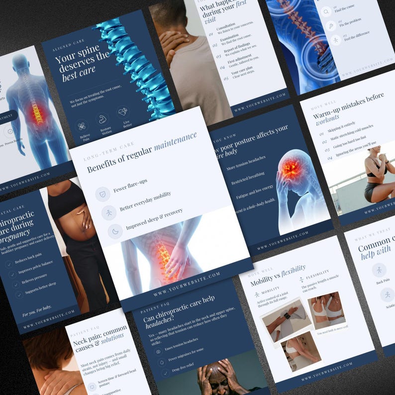 Chiropractor Instagram Templates | Chiropractic Clinic Templates | physical therapy posts | wellness | - Image 4