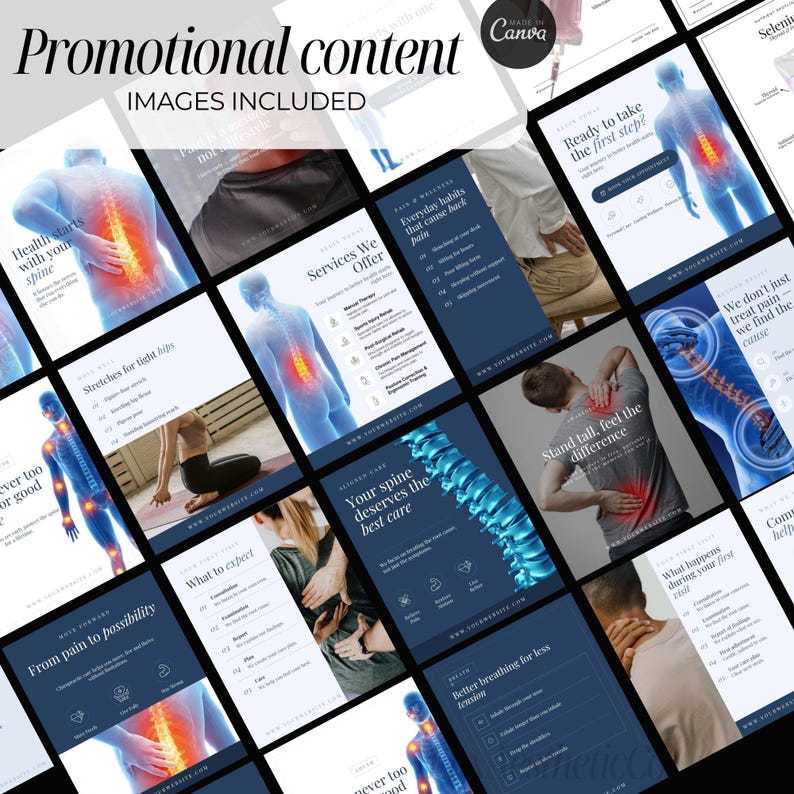 Chiropractor Instagram Templates | Chiropractic Clinic Templates | physical therapy posts | wellness | - Image 7
