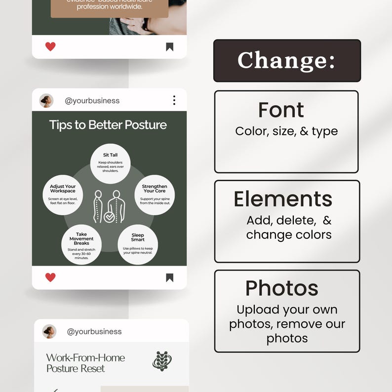 Chiropractic Wellness Social Media Posts Chiropractor Instagram Templates Chiropractic Clinic Templates Chiropractic Wellness Branding Canva - Image 7