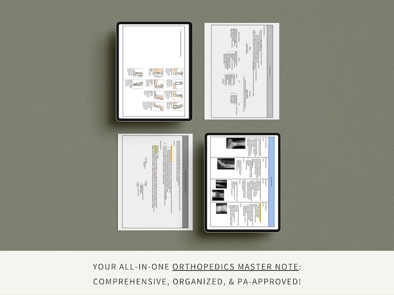Orthopedics Master Note Study Guide, Physician Assistant, Nurse Practitioner, Medical Student, PANCE, PANRE - Image 2