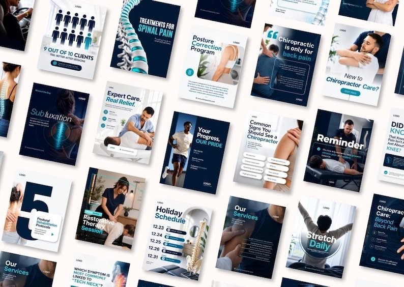 Doctor Instagram Content & Healthcare Templates | Orthopedic Clinic Social Media Bundle | Fully Editable in Canva