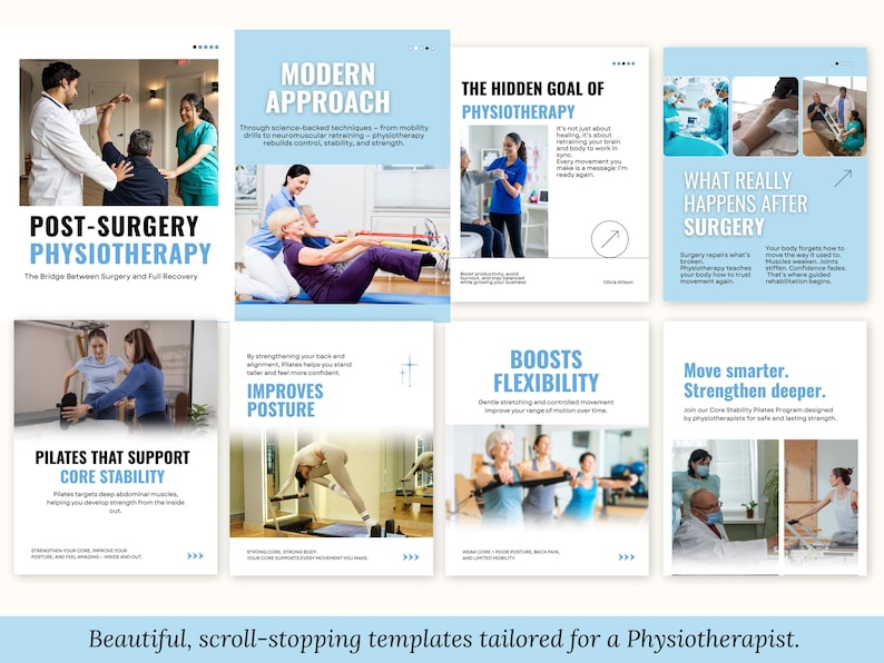 Physiotherapy & Rehabilitation Instagram Post, Posture Correction, Therapy, Back Pain Recovery, Health Coach, Medical Social Media Templates - Image 5