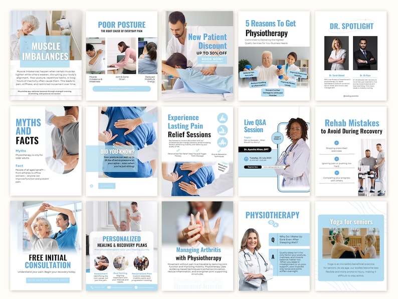 Physiotherapy & Rehabilitation Instagram Post, Posture Correction, Therapy, Back Pain Recovery, Health Coach, Medical Social Media Templates - Image 10