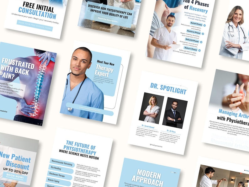 Physiotherapy & Rehabilitation Instagram Post, Posture Correction, Therapy, Back Pain Recovery, Health Coach, Medical Social Media Templates - Image 4