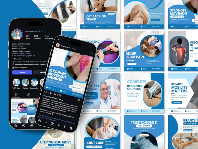 The Ultimate Orthopedic Clinic Social Media Kit | 100+ Fully Editable Canva Templates for Medical Professionals - Image 3