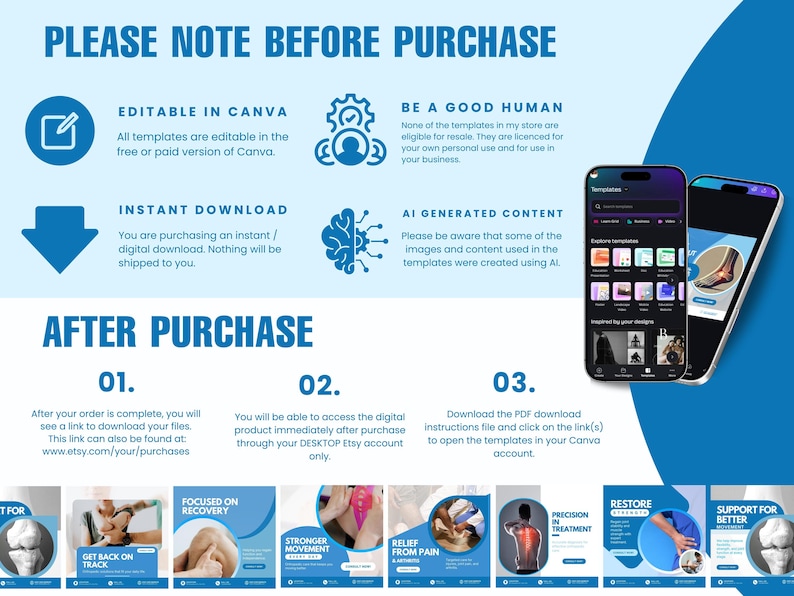 The Ultimate Orthopedic Clinic Social Media Kit | 100+ Fully Editable Canva Templates for Medical Professionals - Image 6