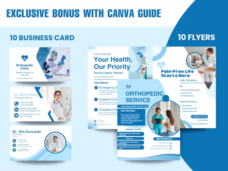 The Ultimate Orthopedic Clinic Social Media Kit | 100+ Fully Editable Canva Templates for Medical Professionals - Image 9